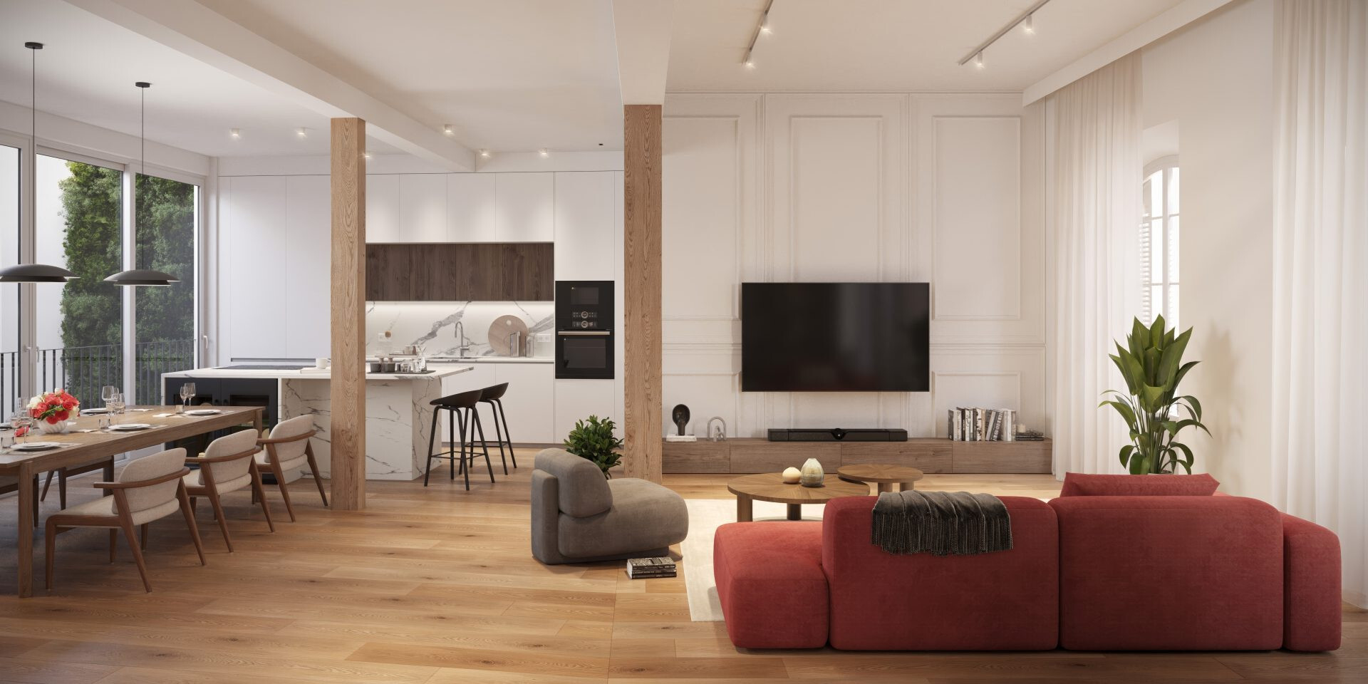 Appartement met patio in een gerenoveerd historisch gebouw, midden in het centrum van Málaga