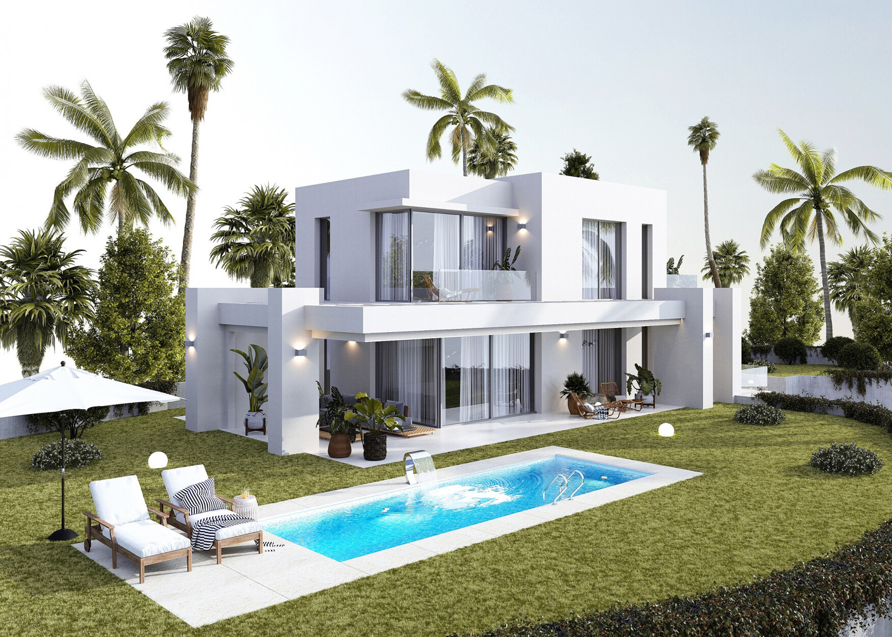 Moderne villa met panoramisch zeezicht en een zwembad in Mijas Pueblo