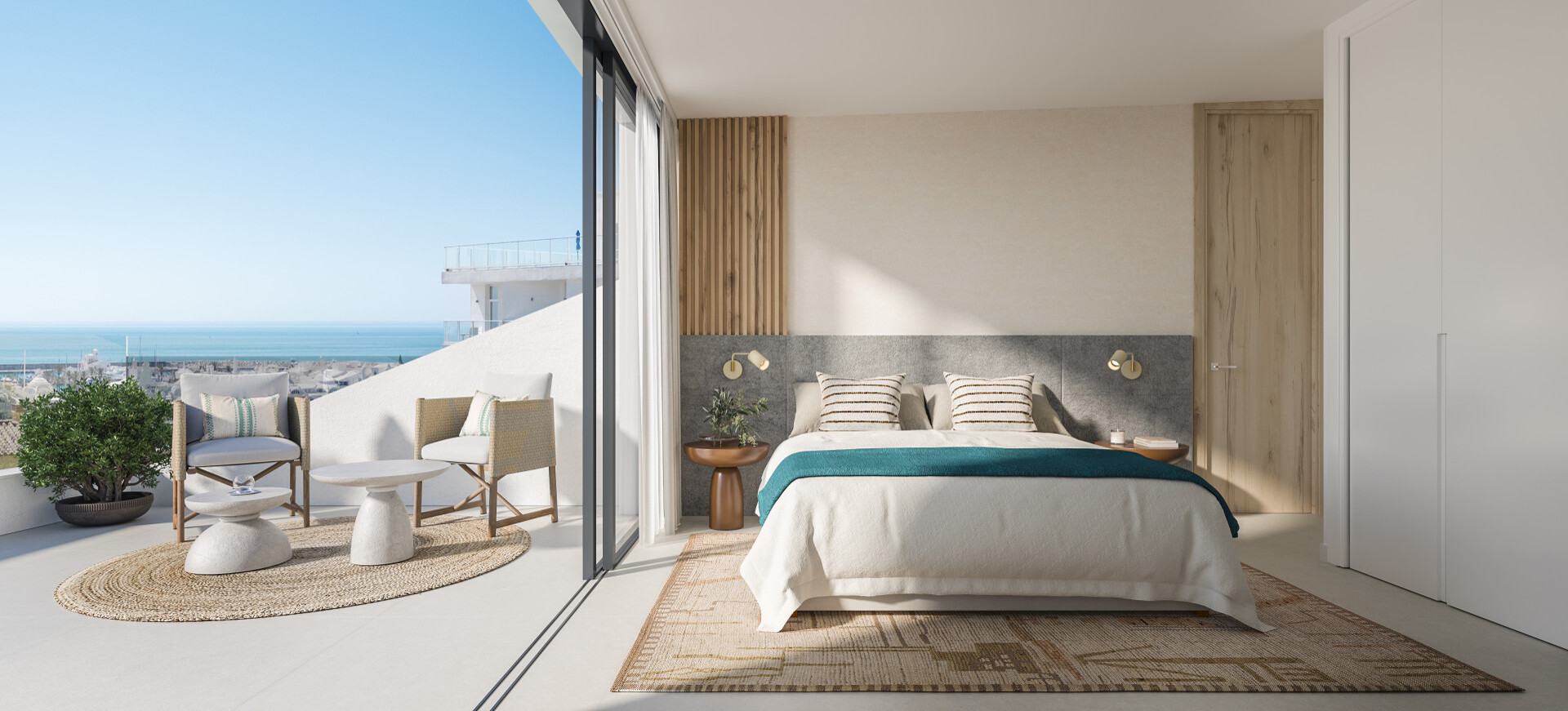 Modern penthouse met frontaal zeezicht naast Puerto Marina