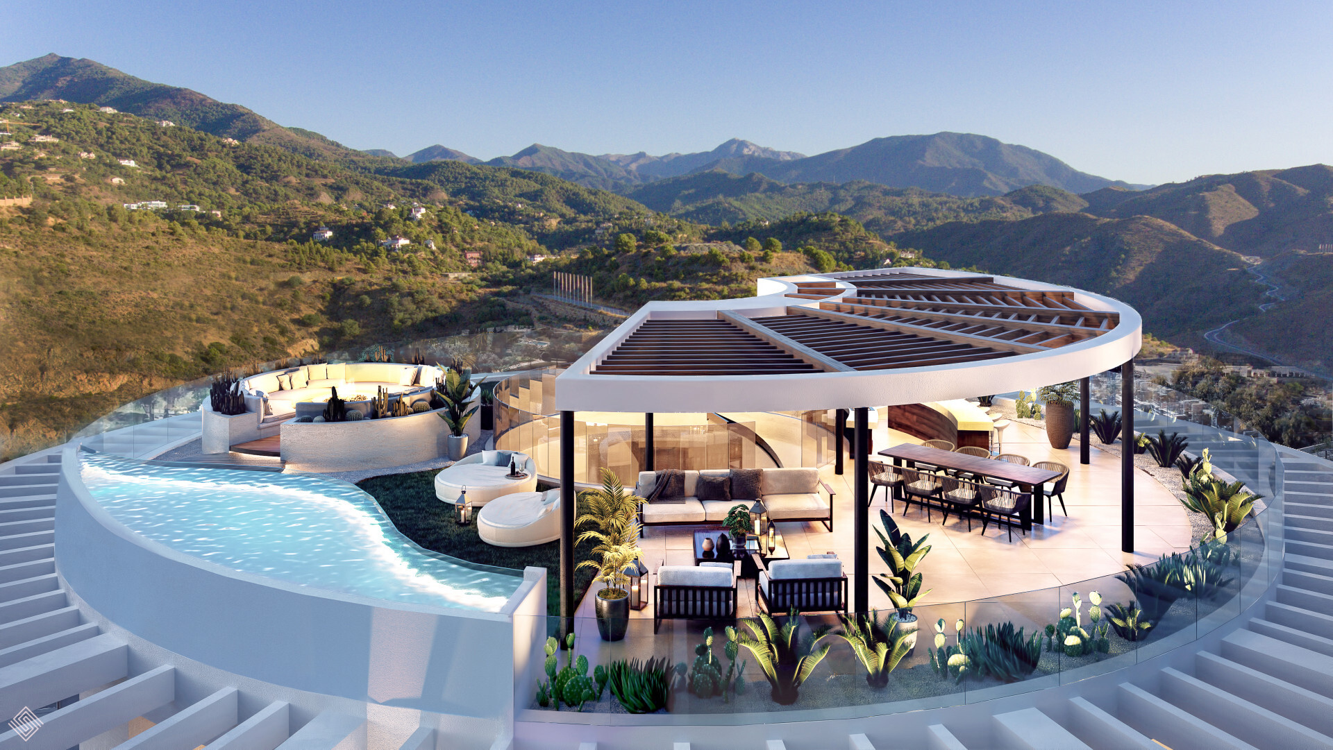 Exclusief nieuw gebouwd luxe penthouse met twee terrassen, zwembad en panoramisch uitzicht op zee