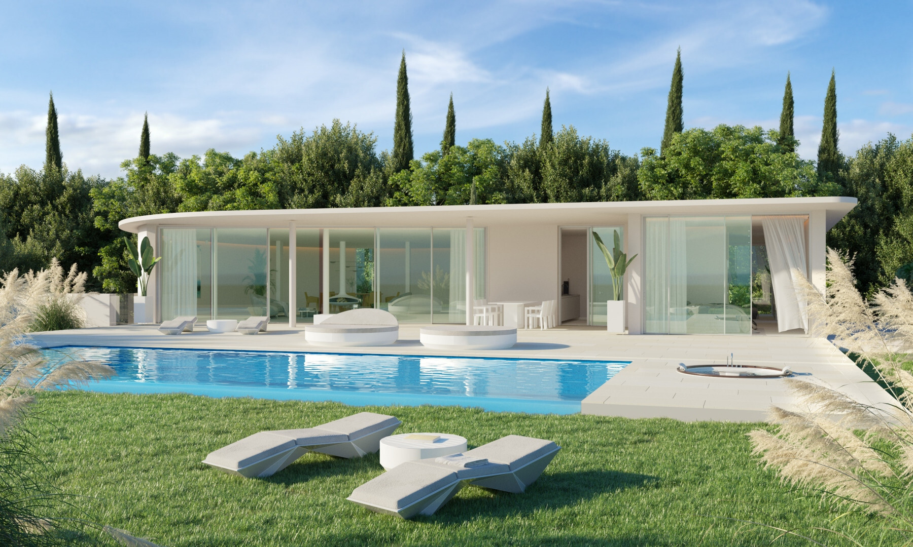 Vrijstaande villa met panoramisch zeezicht in beveiligde urbanisatie