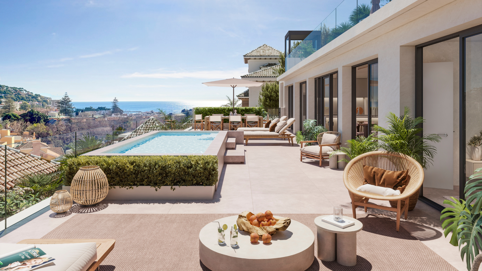 Elegant duplex met privézwembad en gemeenschappelijk zwembad in een luxueus complex in Monte Sancha