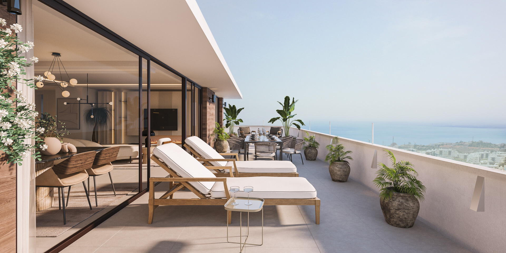 Modern penthouse met buitenkeuken