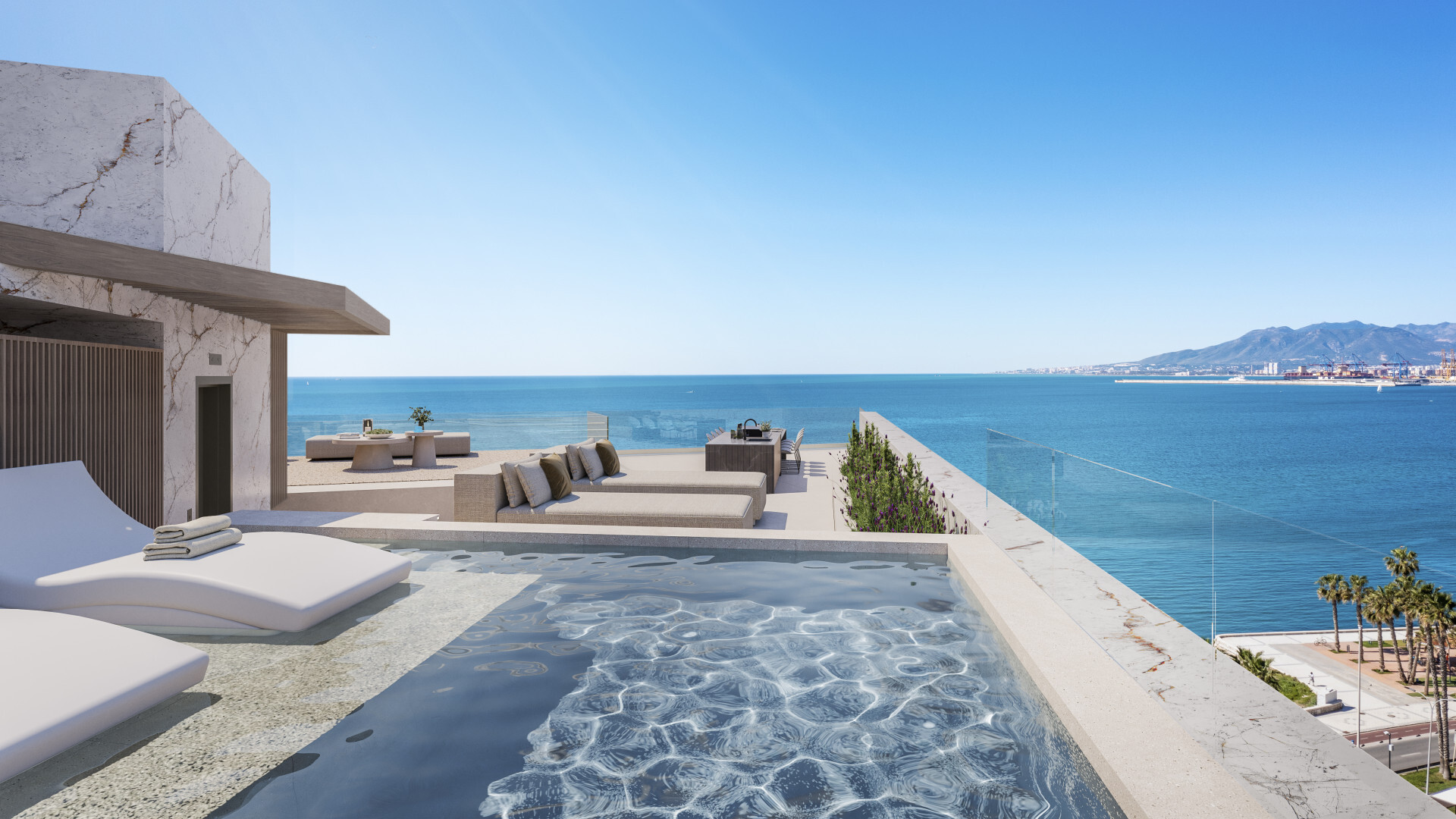 Modern penthouse met adembenemend uitzicht in Pedregalejo Morlaco, Málaga Oost