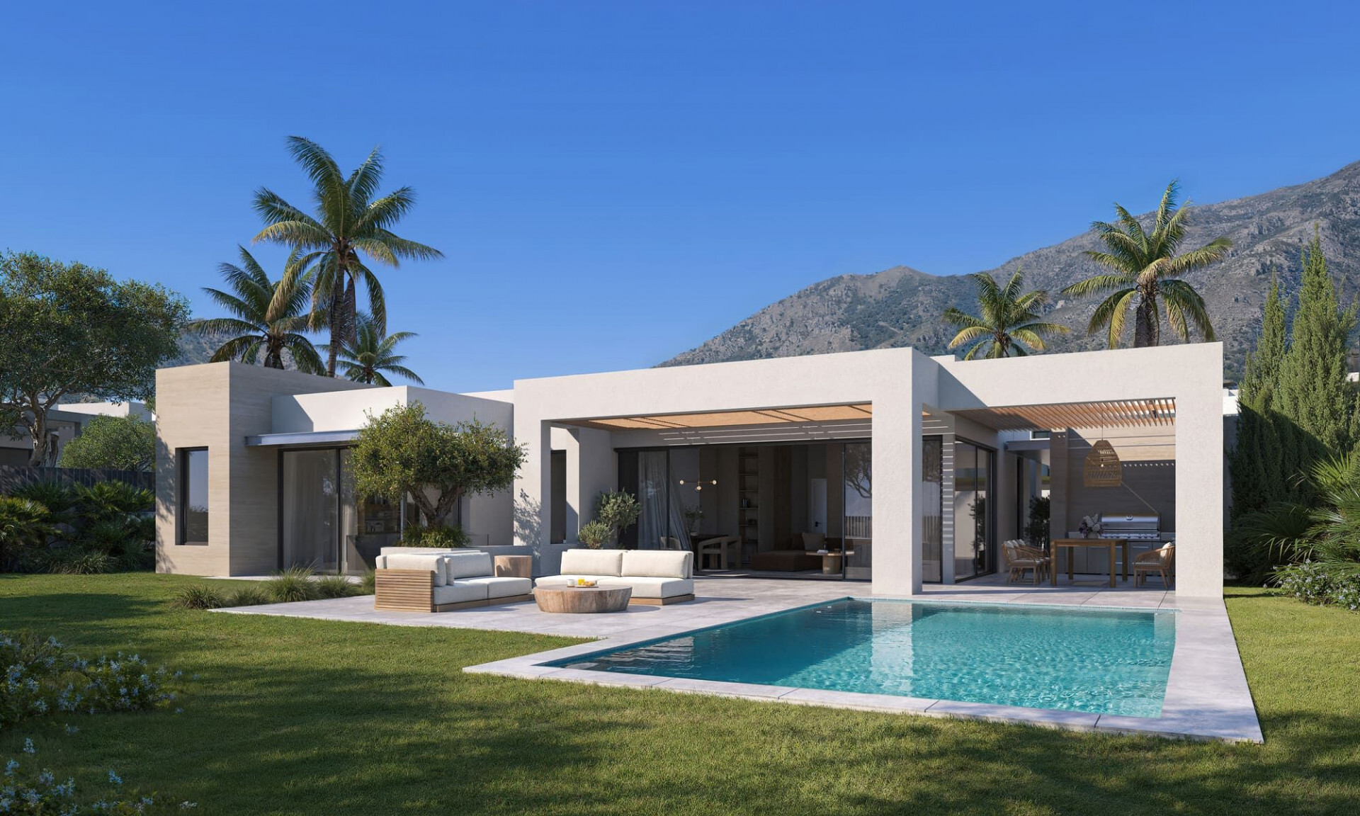 Prachtige eigentijdse villa met panoramisch zeezicht in El Higuerón, Málaga