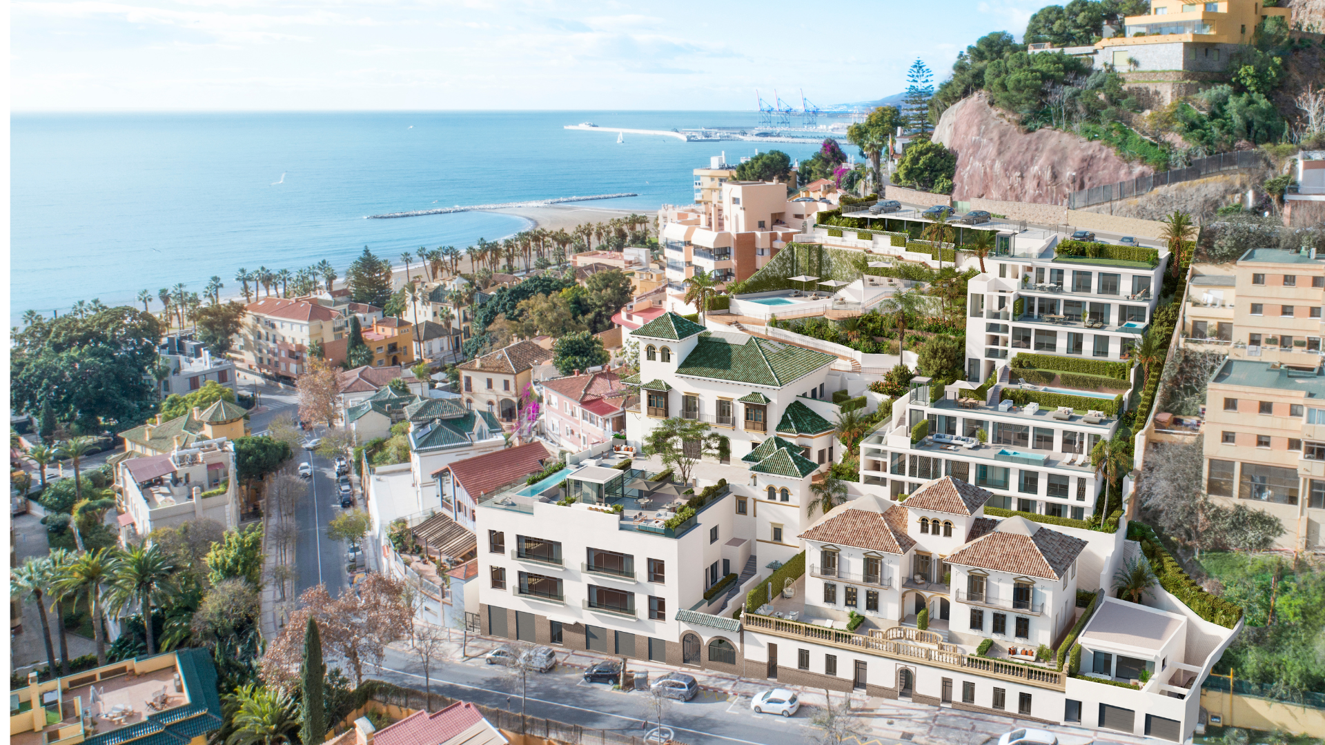 Luxe appartement met twee gemeenschappelijke zwembaden en uitzicht op zee in het oosten van Malaga