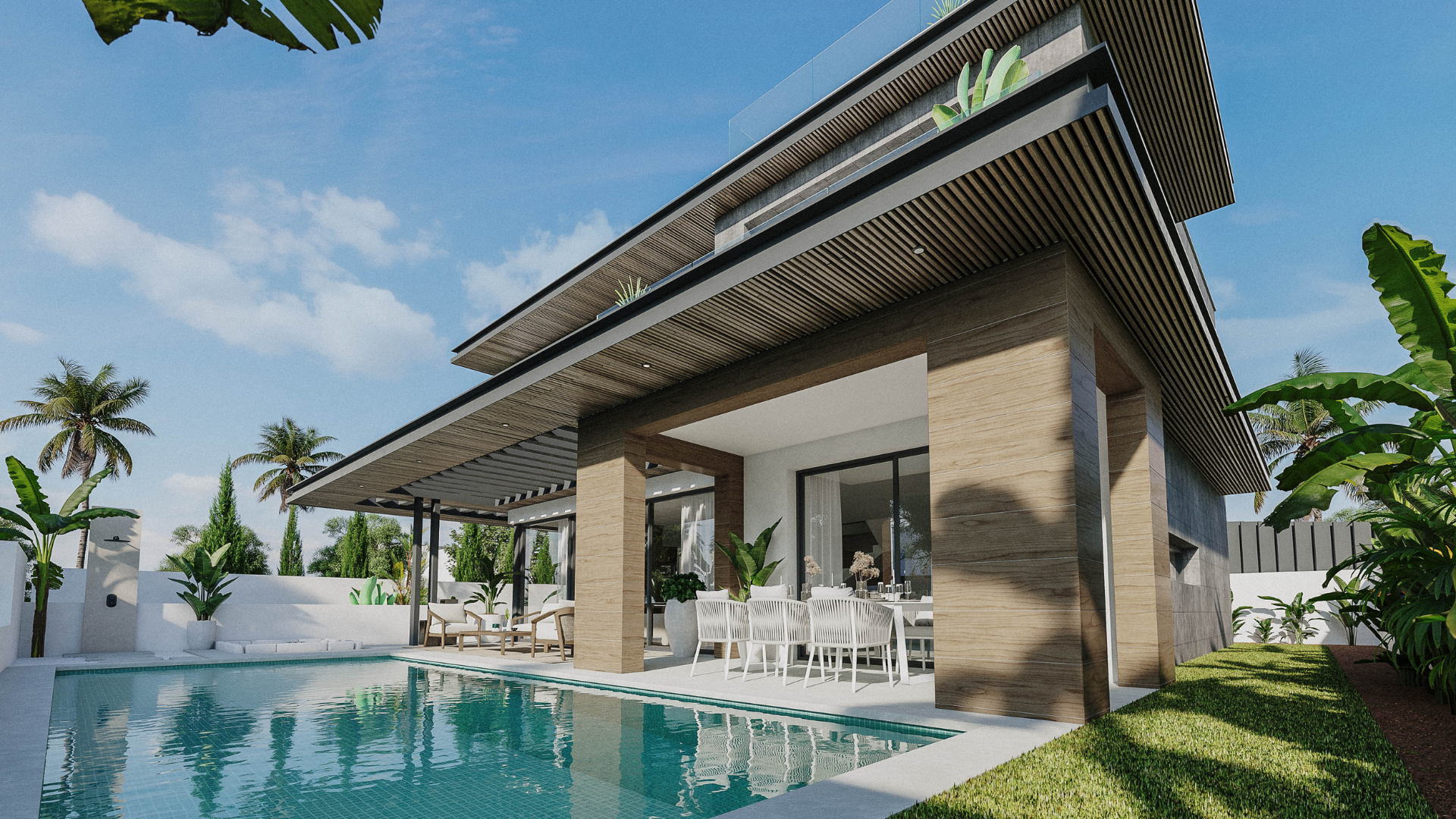 Villa met groot zwembad in spectaculaire omheinde complex