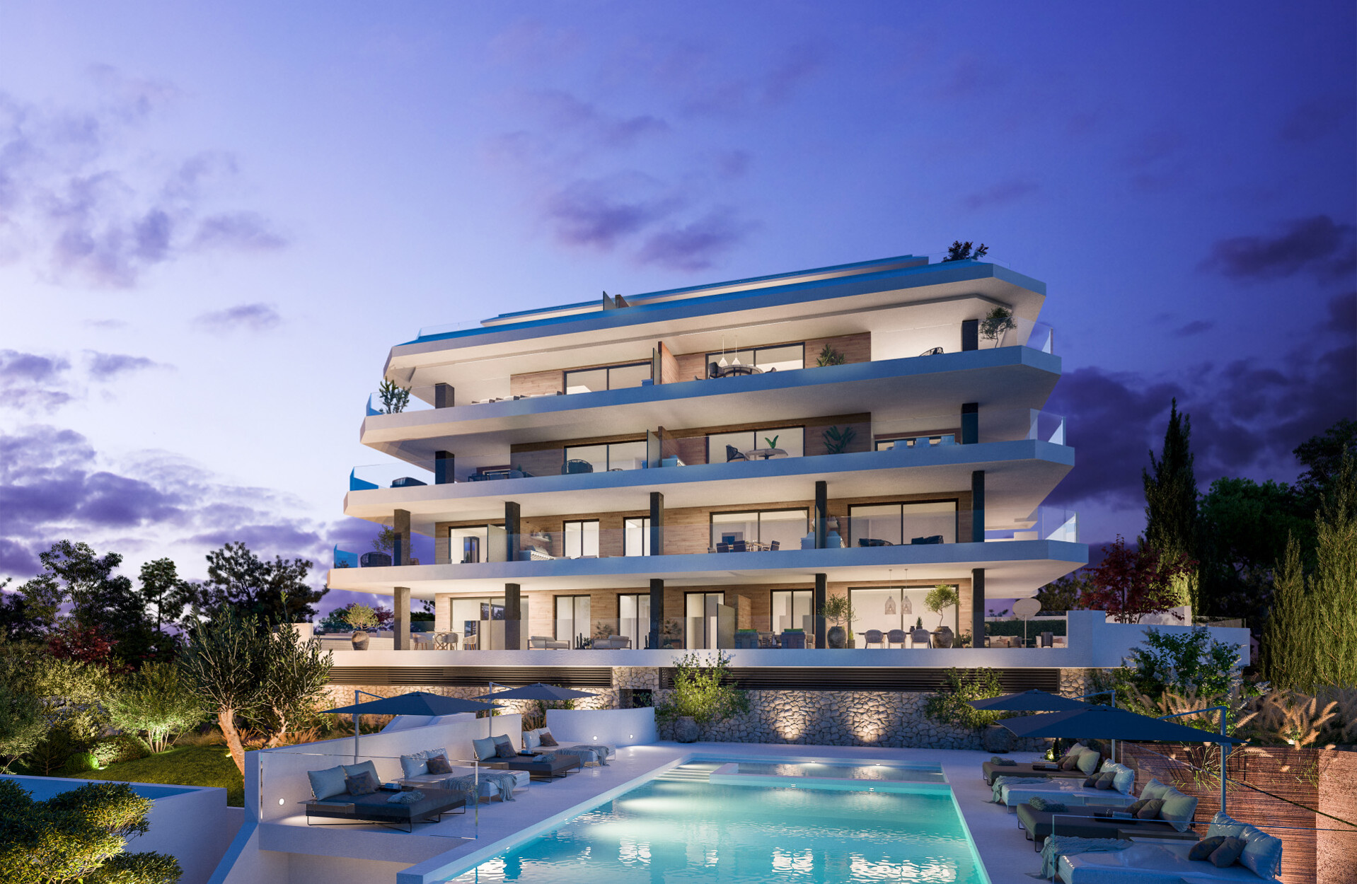 Licht appartement in urbanisatie met beveiliging, SPA en sportclub