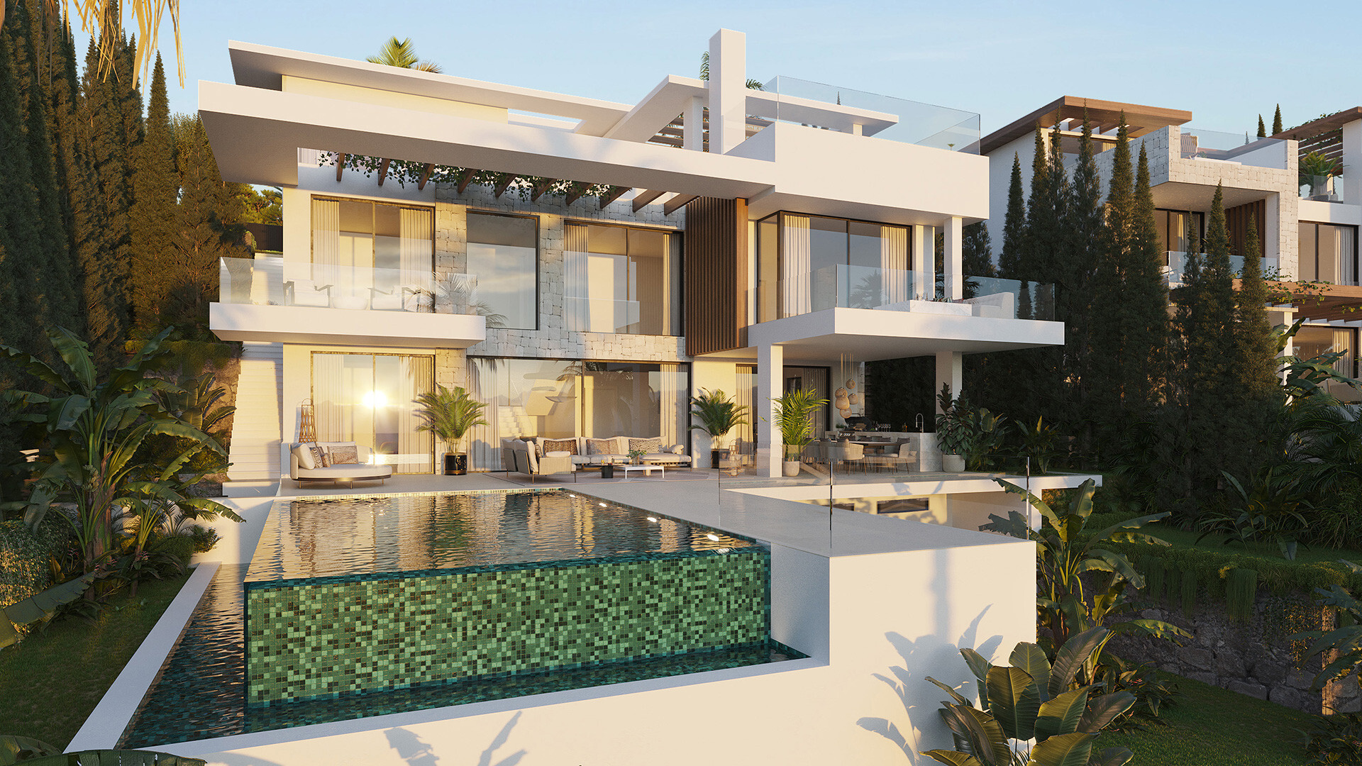 Ongelooflijke gloednieuwe villa met prachtig uitzicht op zee in de nieuwe Golden Mile, Estepona