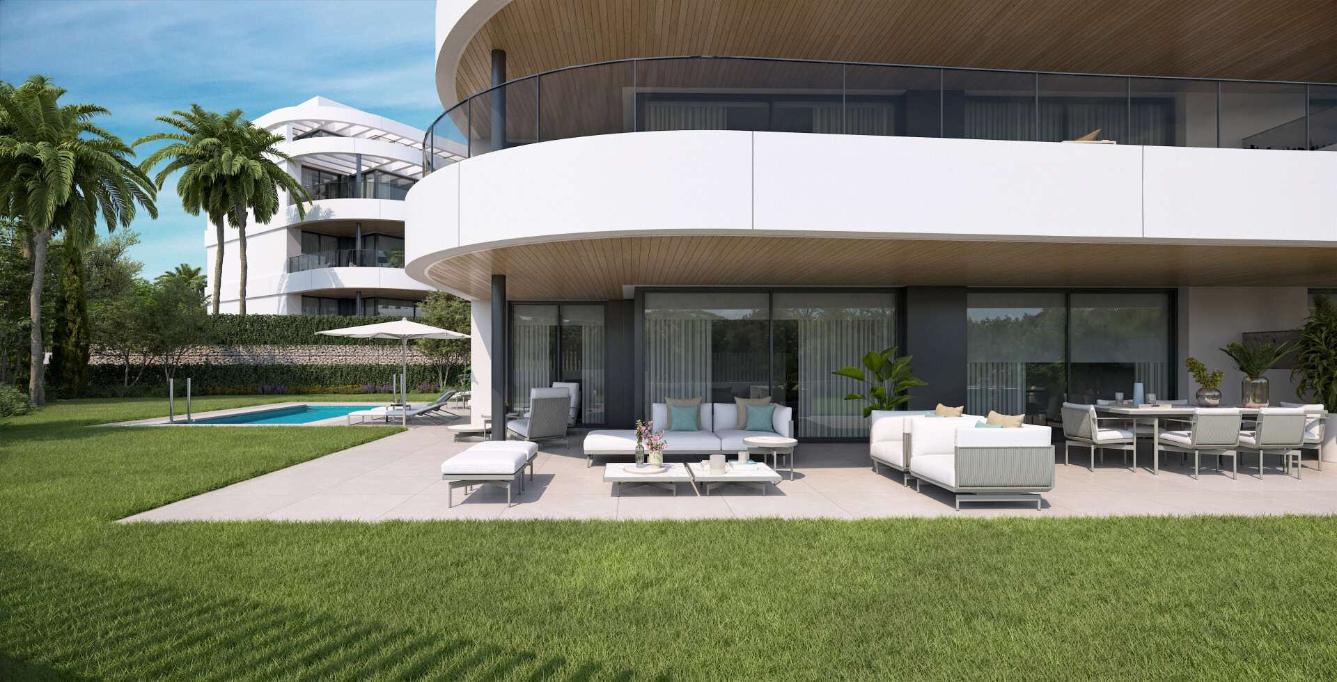Ruim appartement met een grote privé-tuin aan de prestigieuze Nieuwe Gouden Mijl, Estepona