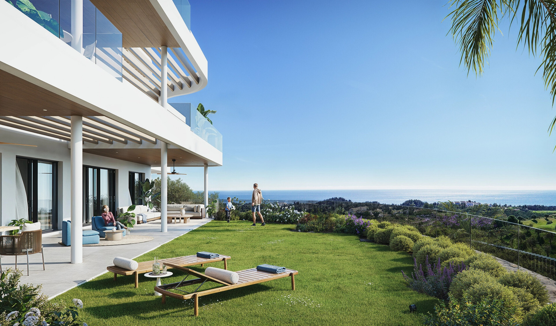 Luxe appartement met panoramisch uitzicht op golfbaan en zee in Mijas, Málaga