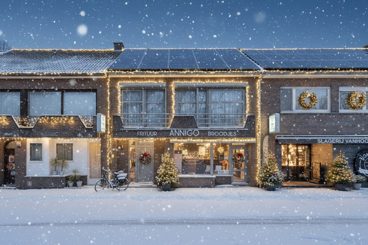 Handelsruimte met 3-slaapkamer appartement in Geel