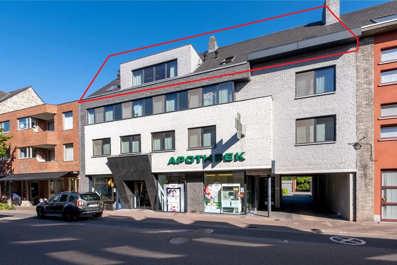 Penthouse met 3 slaapkamers en zuid-west gericht terras in centrum Arendonk