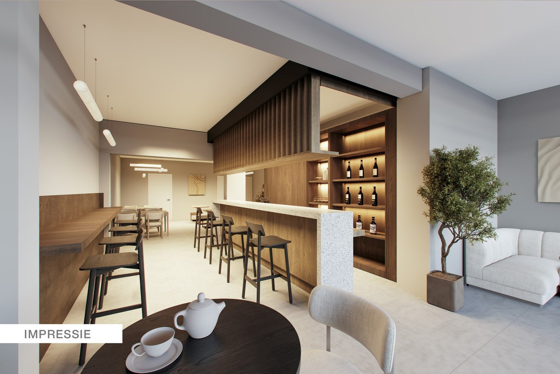 Interessante handelswoning en achterliggende woning in het centrum van Sint-Lenaarts