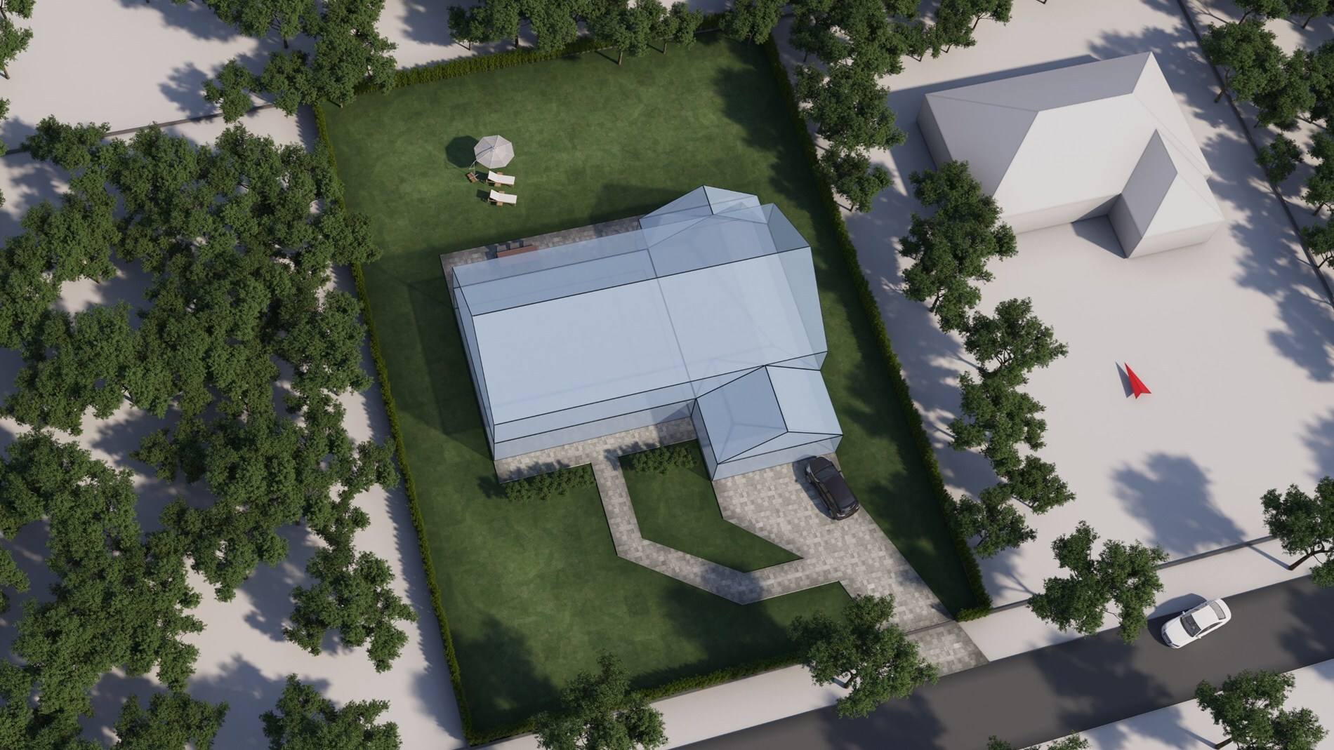 Perceel bouwgrond van 1.750 m² geschikt voor open bebouwing, rustig en groen gelegen in een doodlopende straat.