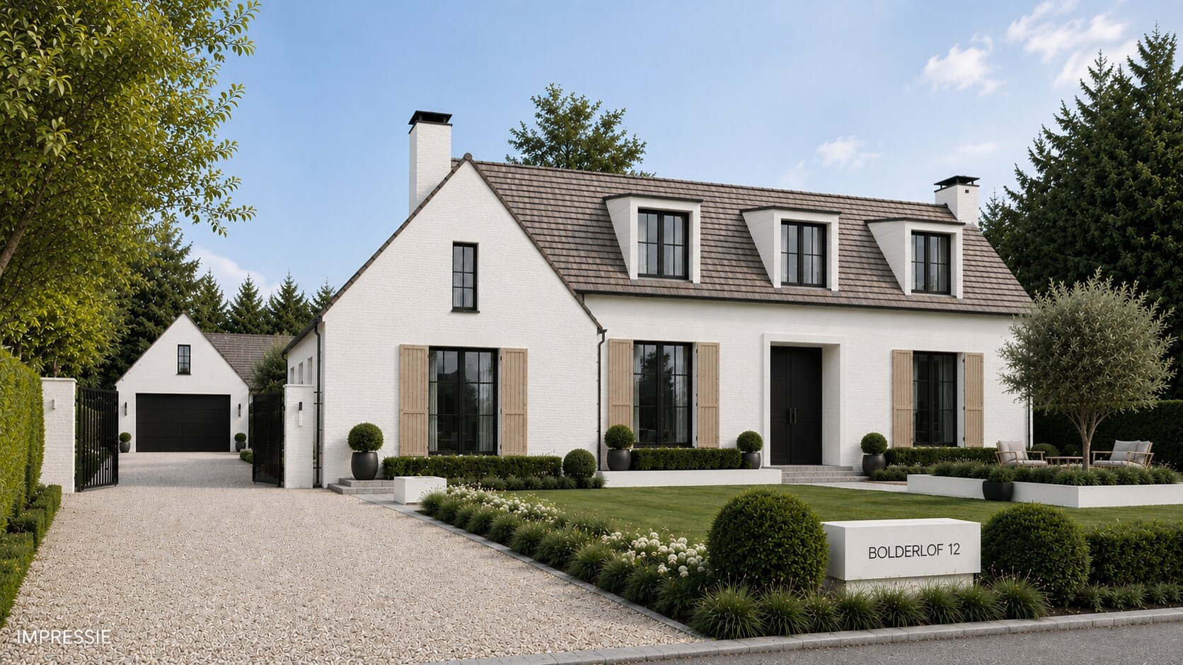 Statige villa van +-424m² met vakantiewoning op toplocatie en groen terrein van +-2539m² in Bolderberg.