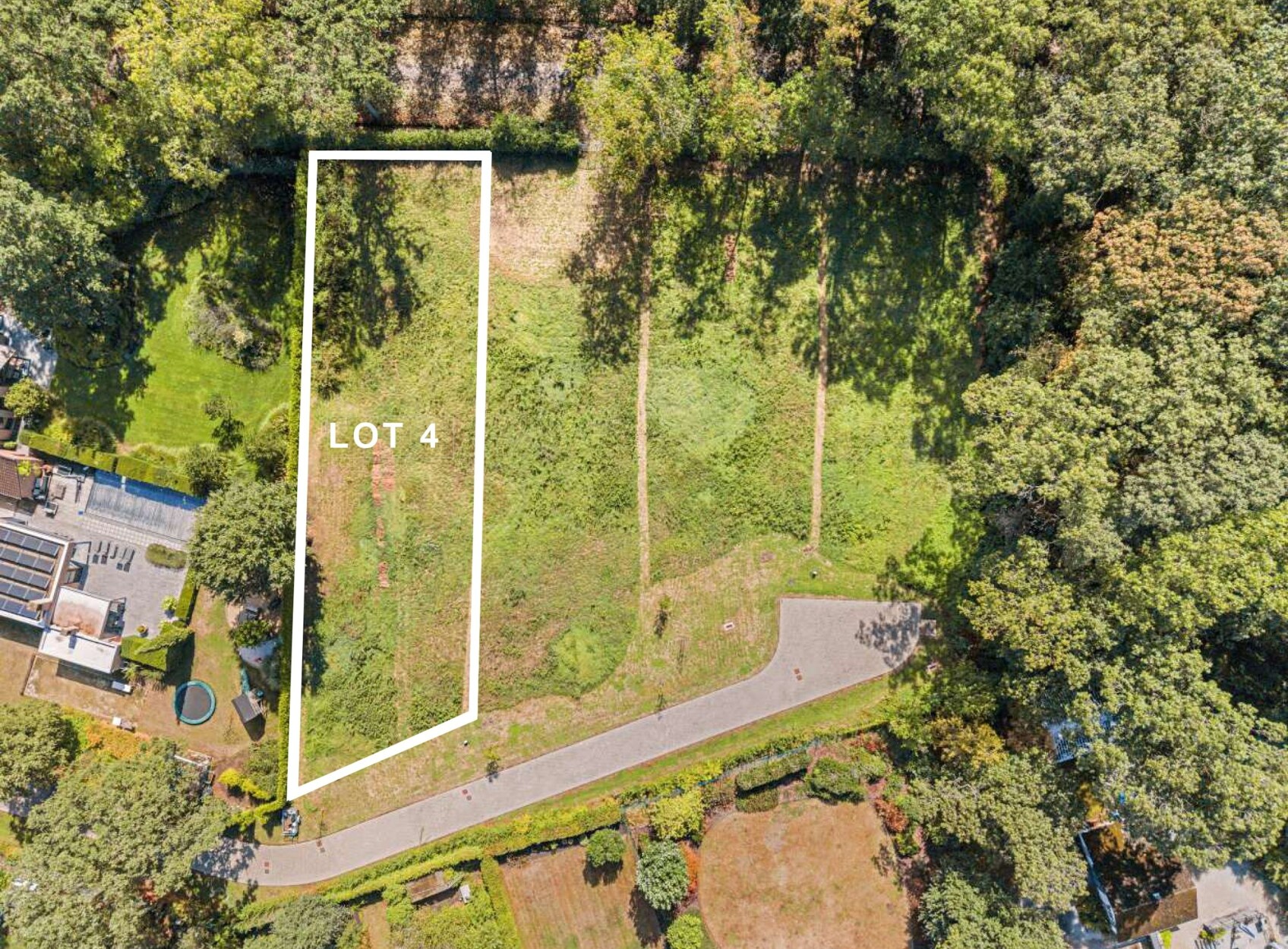 Exclusieve bouwgrond van 10are 88ca aan een groene privéstraat in Kiewit, Hasselt